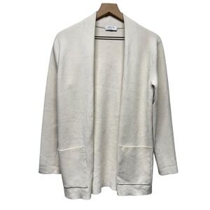 Aritzia Babaton Cream Open Front Cardigan Women Sz S‎ Pockets Minimalist